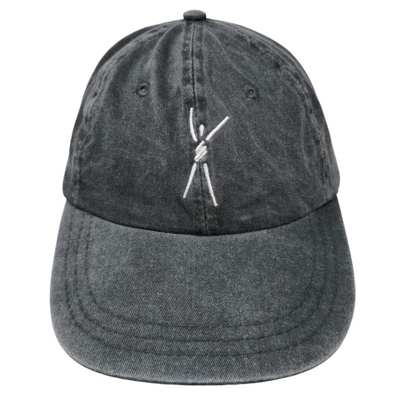 ZKAPZ Men's Slideback Hat Gray OSFA Embroidered Stick Figure Waving Logo - Picture 1 of 11